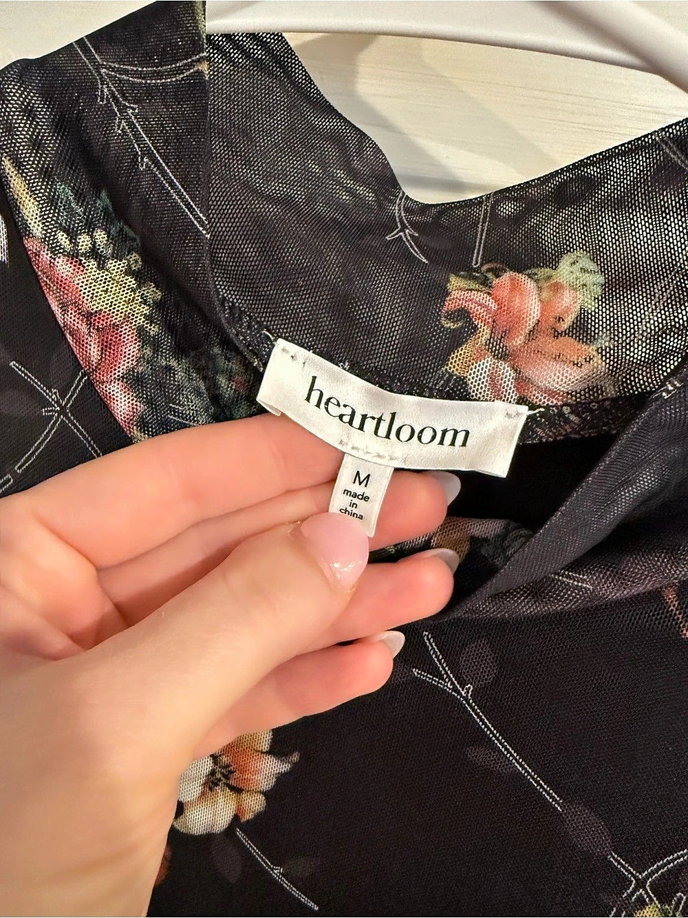 heartloom Warren Dress Floral Midi Dress Black & Pink Size Medium - Picture 4 of 4